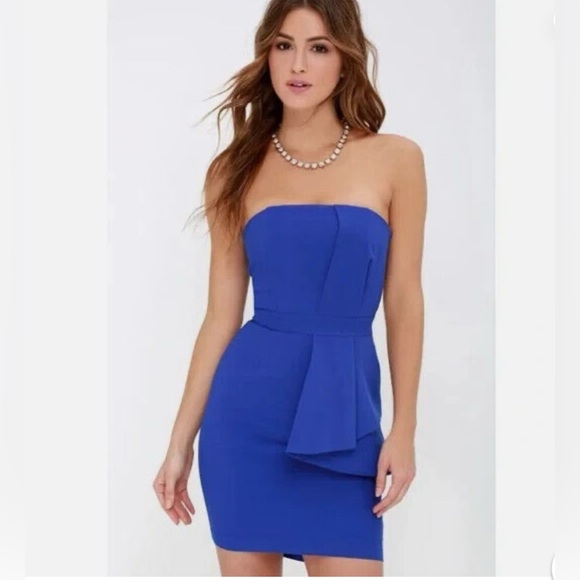 Lulus Dresses & Skirts - 🎉HP 🎉 LuLu’s Royal Blue Peplum Dress 💙💙💙